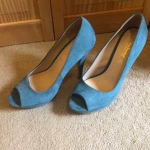 Turquoise high heels